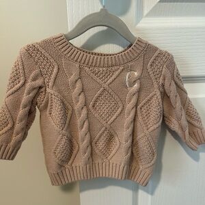 Grayson Mini Infant Cable Knit Sweater with embroidered “C”